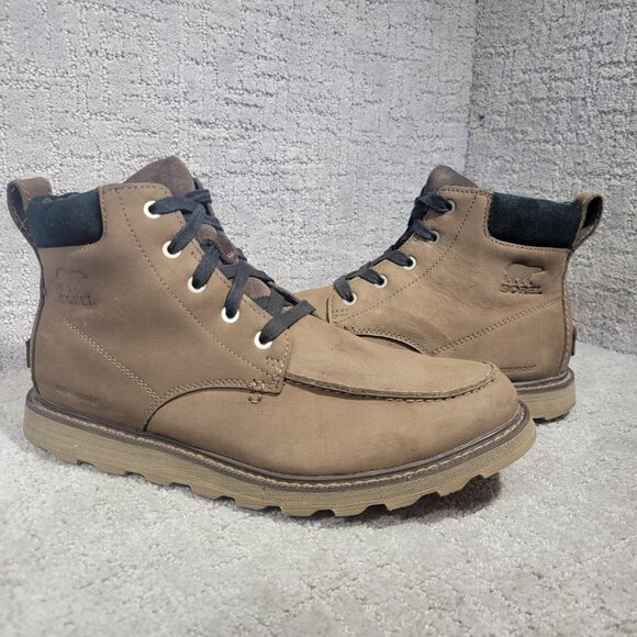 Sorel Madson II Men's Size 9.5 US Brown Leather Moc Toe Waterproof Boots - Picture 7 of 10